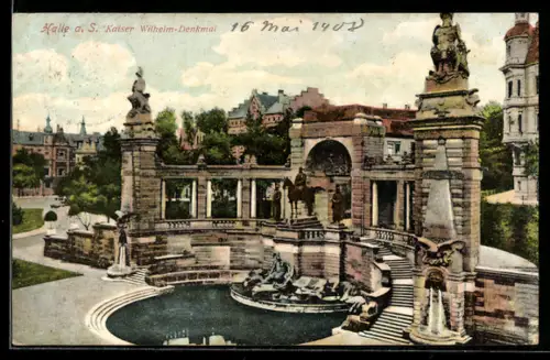 AK Halle a. S., Kaiser Wilhelm-Denkmal