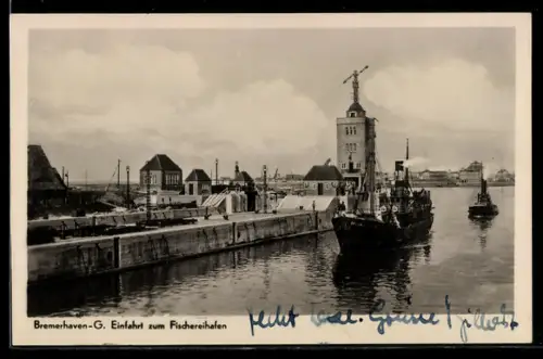AK Bremerhaven, Einfahrt zum Fischereihafen