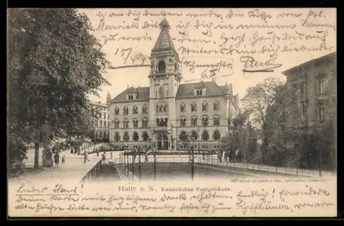 AK Halle a. S., Kaiserliches Postgebäude