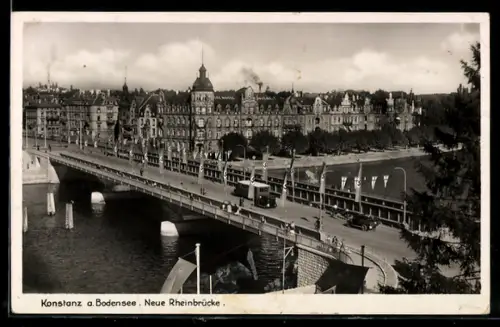AK Konstanz a. Bodensee, Neue Rheinbrücke