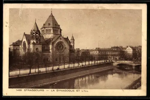 AK Strasbourg, Strassenpartie an der Synagoge