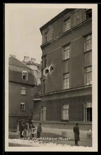AK Wien, Krankenkassa-Häuser mit Geschützschäden