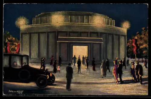 AK Stuttgart, Ausstellung für Gesundheitspflege von Mai-Oktober 1914, Vortragsgebäude in der Aussenansicht