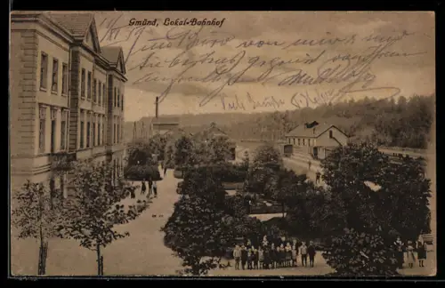 AK Gmünd /N.-Oe., Ansicht vom Lokal-Bahnhof