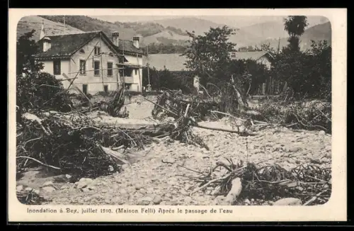 AK Bex, Inondation, juillet 1910, Après le passage de l`eau