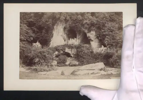 Fotografie unbekannter Fotograf, Ansicht Versailles, Parc de Versailles, Bains d`Apollo, Grossformat 16 x 25cm