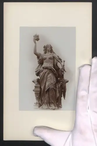 Fotografie unbekannter Fotograf, Ansicht Niederwald, Nationaldenkmal, Germania von Prof. Schilling, Grossformat 17 x 25cm