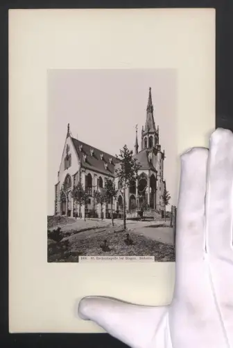 Fotografie unbekannter Fotograf, Ansicht Bingen, Südseite der St. Rochuskapelle, Grossformat 17 x 25cm