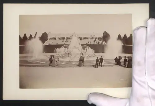 Fotografie unbekannter Fotograf, Ansicht Versailles, Le Bassin de Latone, Grossformat 16 x 25cm