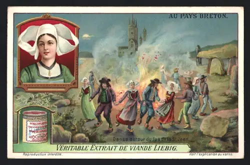 6 Sammelbilder Liebig, Serie Nr. 1038: Au Pays Breton, Industrie sardiniere, Marché à Plougastel