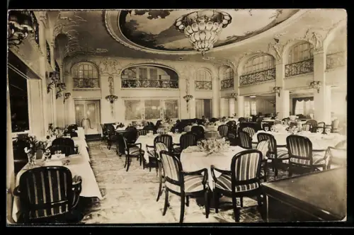 AK Passagierschiff New York der Hamburg-Amerika-Linie, Speisesaal I. Klasse