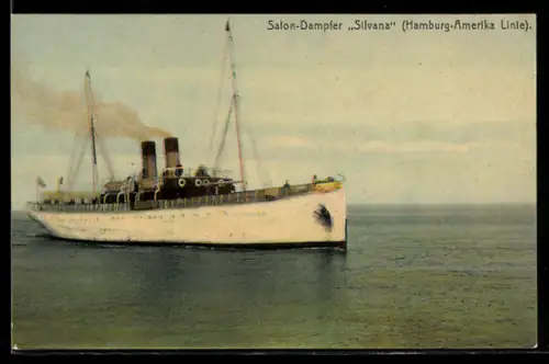 AK Passagierschiff Silvana der Hamburg-Amerika Linie auf See