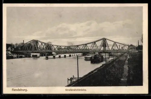 AK Rendsburg, Strassendrehbrücke, Panorama