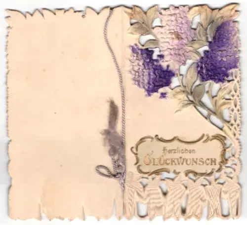 Glückwunschkarte Lilaner Flieder, Herzlichen Glückwunsch