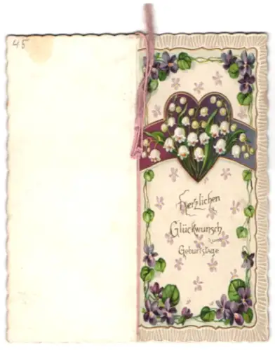 Glückwunschkarte Maiglöckchen und Veilchen, Konfirmation