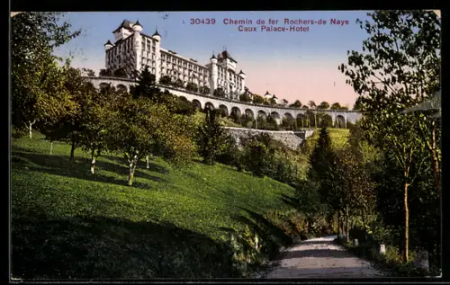 AK Caux, Chemin de fer Rochers-de Naye, Palace-Hotel