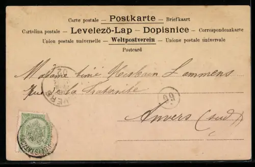 AK Güns, Marktplatz mit Kirche