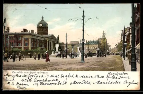 AK Manchester, Piccadilly with Royal Infirmary