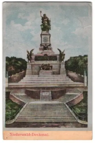Luna-AK Ansicht vom Niederwalddenkmal