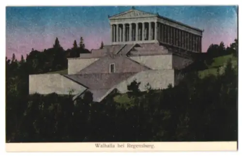 Luna-AK Regensburg, Walhalle mit Umgebung
