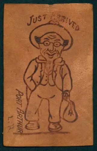 Leder-AK Port Arthur, Älterer Mann mit Bart und Hut