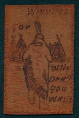 Leder-AK Winnipeg, Person bewegt sich auf ein Dorf zu