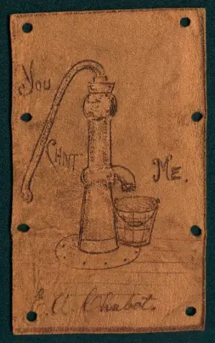 Leder-AK Wasserpumpe mit Holzeimer