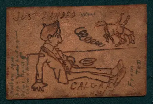 Leder-AK Mann ist vom Pferd gefallen