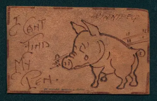 Leder-AK Winnipeg, Trauriges Schweinchen, I can`t find my pen