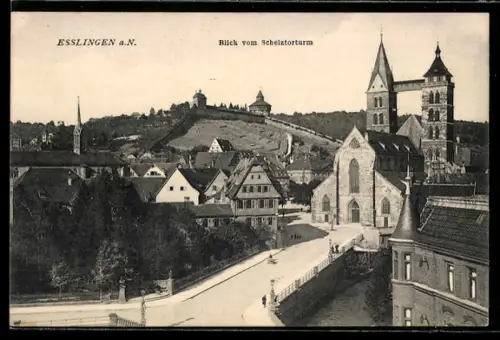 AK Esslingen a. N., Teilansicht mit Kirchen