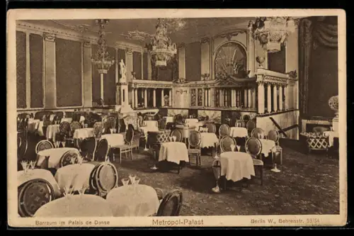 AK Berlin, Gaststätte Metropol-Palast, Behrenstrasse 53-54, Barraum im Palais de Danse, Innenansicht