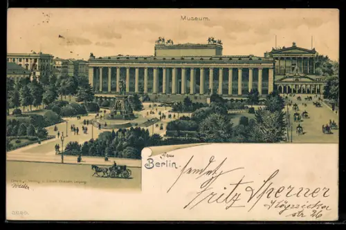 Lithographie Berlin, Blick auf das Museum