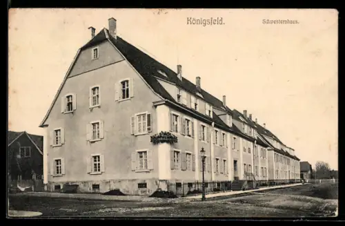 AK Königsfeld, Schwesternhaus mit Strassenpartie