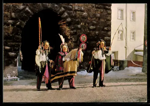 AK Rottweil, Fasnacht, Benner Rössle, Narren in Kostümen