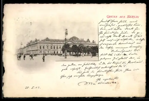 AK Berlin, Zeughaus mit Strassenpartie