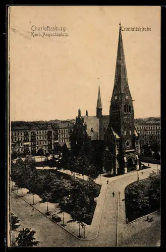 AK Berlin-Charlottenburg, Karl-Augustaplatz, Trinitatiskirche