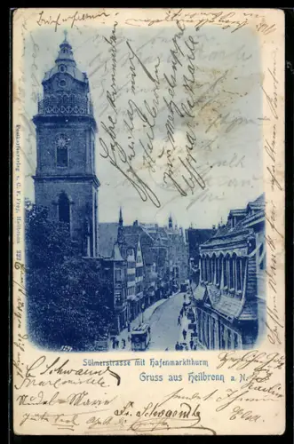 AK Heilbronn a. N., Sülmerstrasse mit Hafenmarktturm