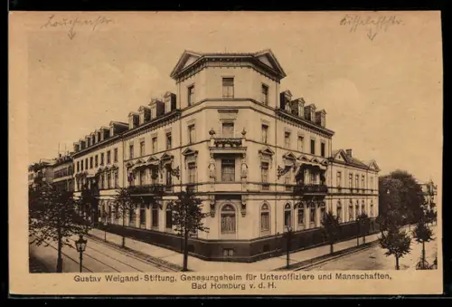 AK Bad Homburg v. d. H., Gustav Weigand-Stiftung, Genesungsheim für Unteroffiziere und Mannschaften