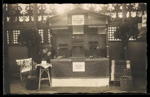 AK Dresden, Werbestand für Ledermatten-Fabrik Bröcker & Michaelis