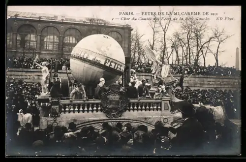 AK Paris, Fetes de la Mi-Careme de 1912, Char du Comité des Fêtes de la Rive Gauche