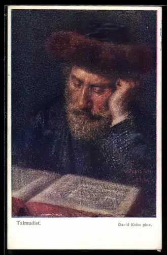 Künstler-AK Talmudist, lesender Jude