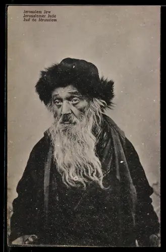 AK Alter Jude mit weissem Bart, Jerusalemer Jude, Judaika