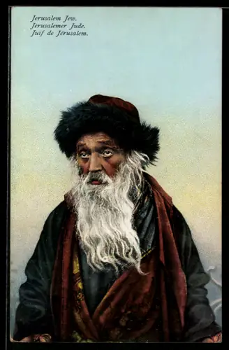 AK Jerusalem, Älterer Jude mit langem Bart