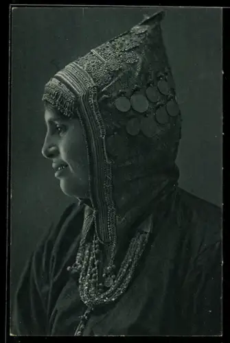 AK Jüdin aus Palästina mit traditioneller Kopfbedeckung