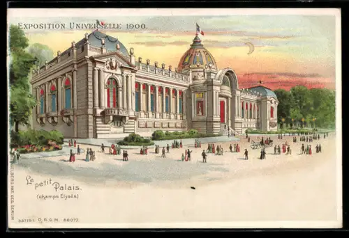 Lithographie Paris, Exposition universelle de 1900, Le petit Palais, Halt gegen das Licht