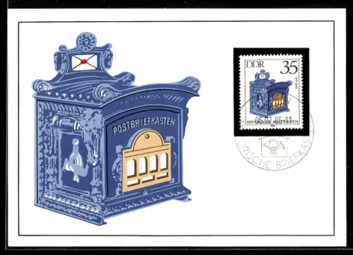 Maximum-AK Gusseisener Briefkasten um 1900