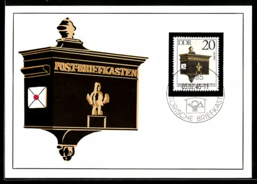 Maximum-AK Gusseiserner Briefkasten um 1860