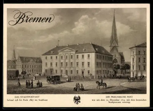 AK Bremen, Briefmarken-Werbeschau 1937, Stadtpostamt, Ganzsache, PP Nr. 122 C 58/02