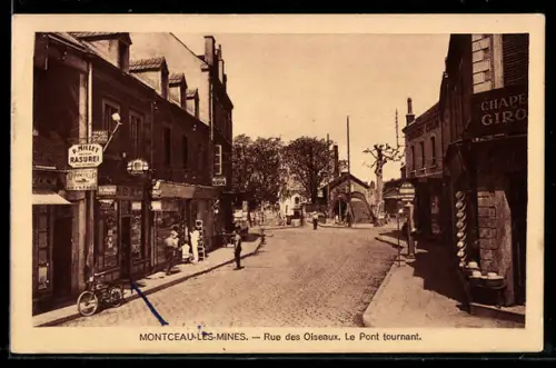 AK Montceau-les-Mines, Rue des Oiseaux. Le Pont tournant