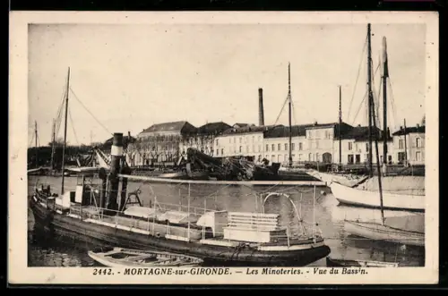 AK Mortagne-sur-Gironde, Les Minoteries, Vue du Bassin